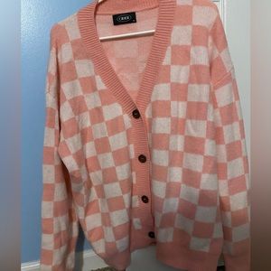 XL Cider Checkered Cardigan